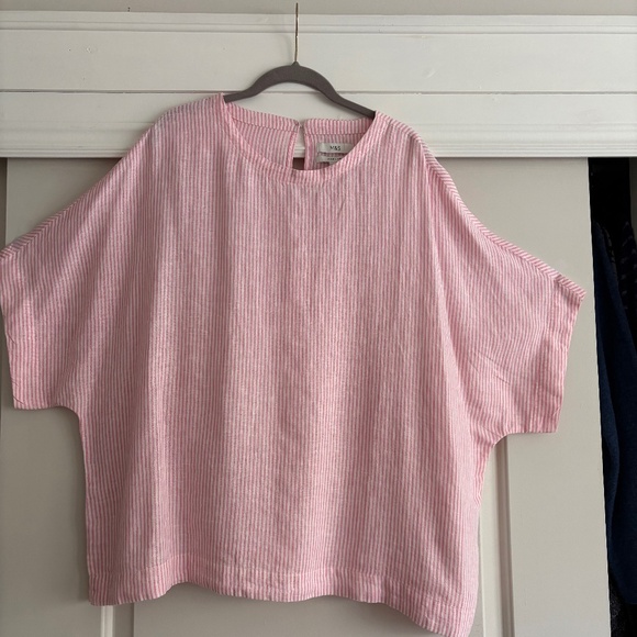 M&S Pink & White Pin-Stripe Top - Picture 3 of 3